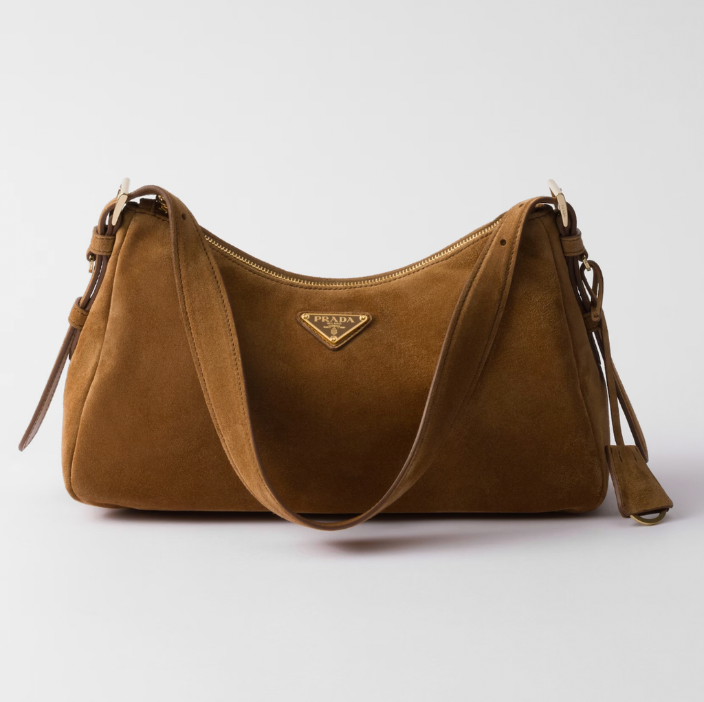 Prada Cleo Suede Shoulder Bag