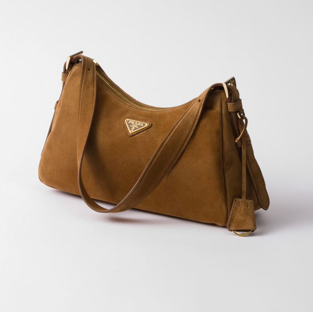 Prada Cleo Suede Shoulder Bag