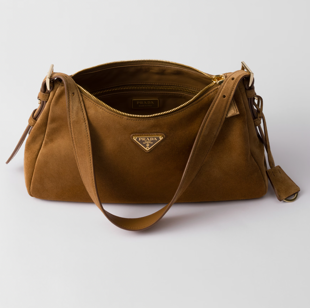 Prada Cleo Suede Shoulder Bag
